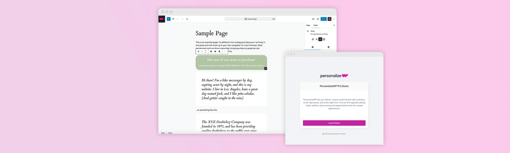 Experience PersonalizeWP with Our New Instant Demos | PersonalizeWP