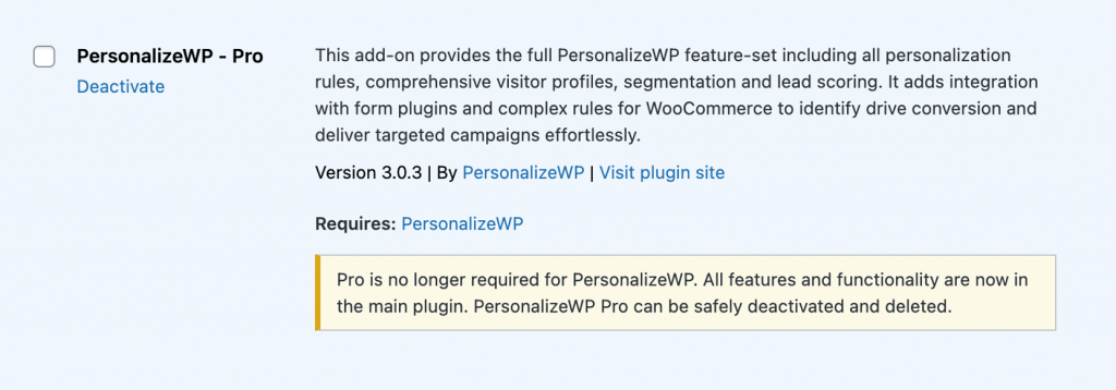 Deactivate Pwp Pro